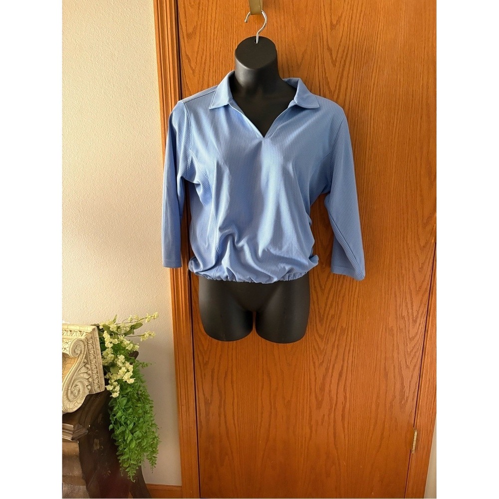 Pebble Beach Performance ladies XL Light Blue Collared Pullover golf shirt